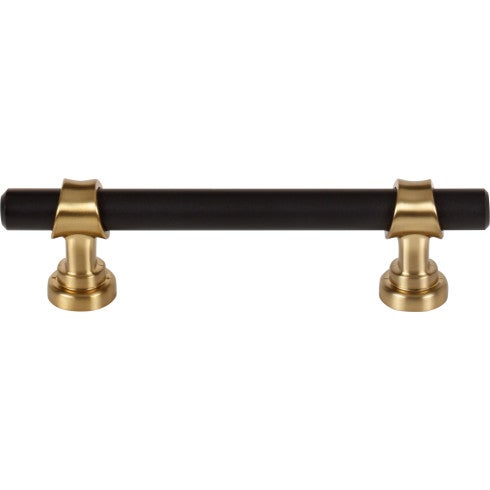 Top Knobs Bit Pull 3 3/4" c-c in Flat Black and Honey Bronze