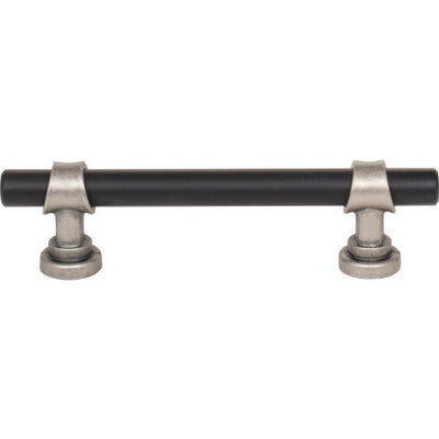 Top Knobs Bit Pull 3 3/4" c-c in Flat Black and Pewter Antique