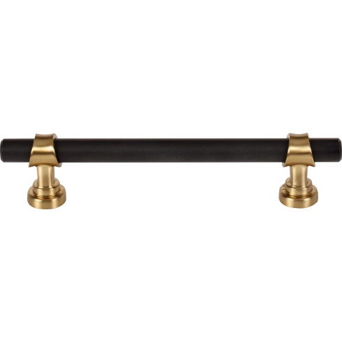 Top Knobs Bit Pull 5 1/16" c-c in Flat Black and Honey Bronze