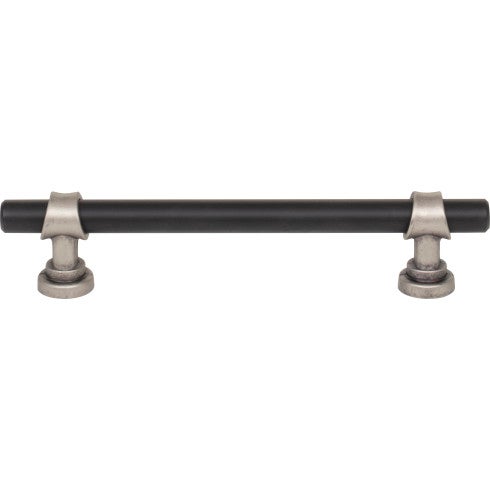 Top Knobs Bit Pull 5 1/16" c-c in Flat Black and Pewter Antique