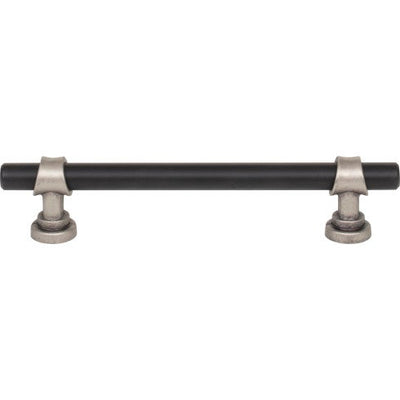 Top Knobs Bit Pull 5 1/16" c-c in Flat Black and Pewter Antique