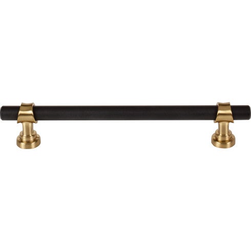 Top Knobs Bit Pull 6 5/16" c-c in Flat Black and Honey Bronze