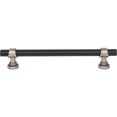 Top Knobs Bit Pull 6 5/16" c-c in Flat Black and Pewter Antique