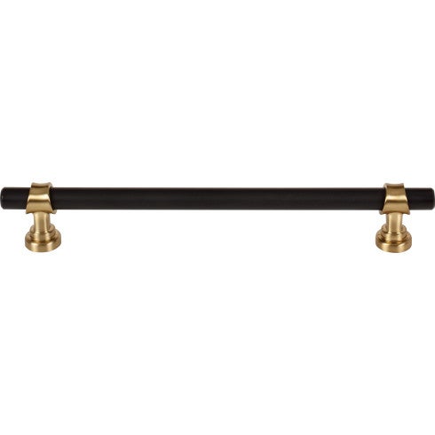 Top Knobs Bit Pull 7 9/16" c-c in Flat Black and Honey Bronze