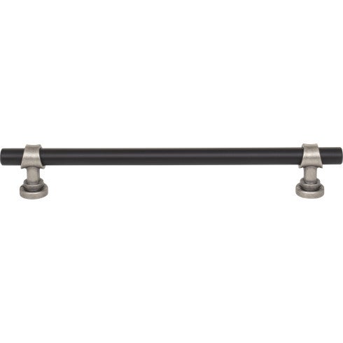 Top Knobs Bit Pull 7 9/16" c-c in Flat Black and Pewter Antique