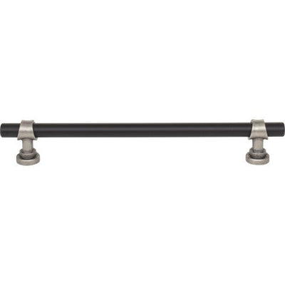 Top Knobs Bit Pull 7 9/16" c-c in Flat Black and Pewter Antique