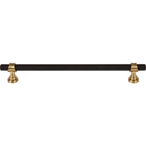 Top Knobs Bit Pull 8 13/16" c-c in Flat Black and Honey Bronze