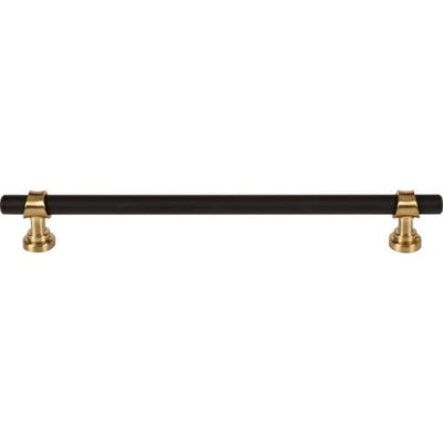 Top Knobs Bit Pull 8 13/16" c-c in Flat Black and Honey Bronze