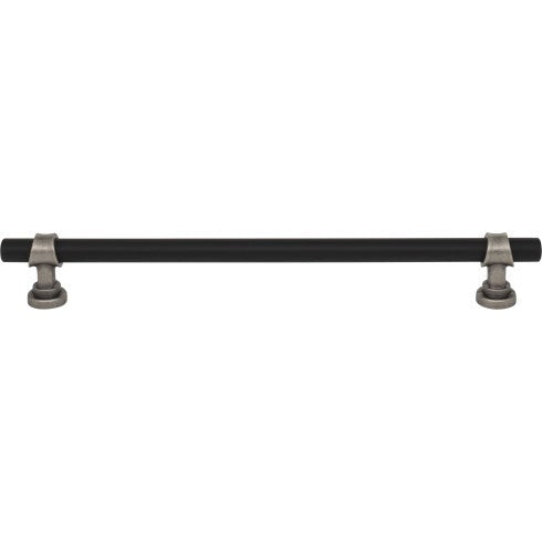 Top Knobs Bit Pull 8 13/16" c-c in Flat Black and Pewter Antique