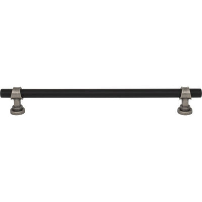 Top Knobs Bit Pull 8 13/16" c-c in Flat Black and Pewter Antique