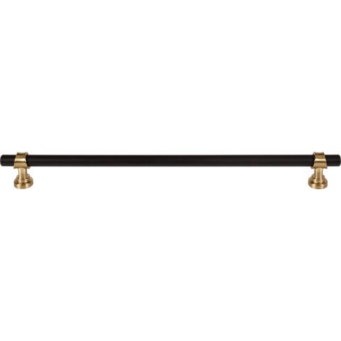 Top Knobs Bit Pull 12" c-c in Flat Black and Honey Bronze