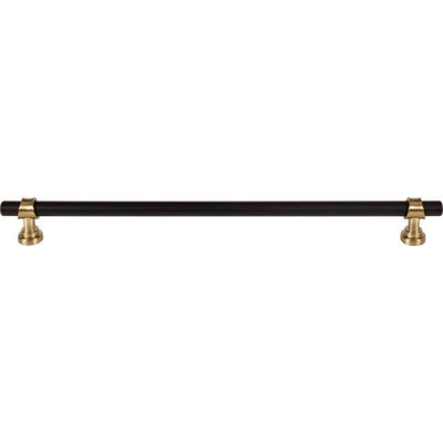 Top Knobs Bit Pull 12" c-c in Flat Black and Honey Bronze