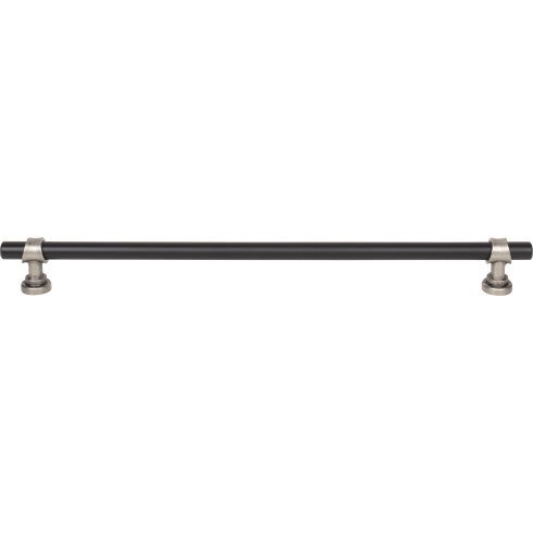 Top Knobs Bit Pull 12" c-c in Flat Black and Pewter Antique