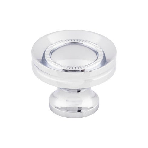Top Knobs Button Faced Knob 1 1/4" in Polished Chrome