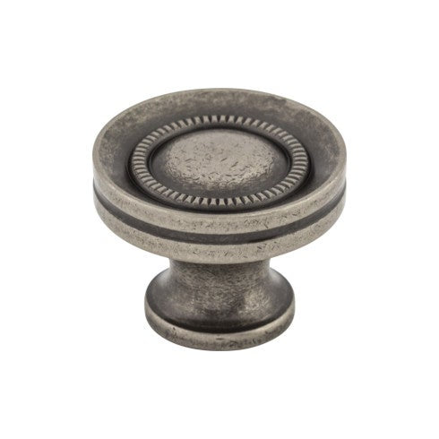 Top Knobs Button Faced Knob 1 1/4" in Pewter Antique