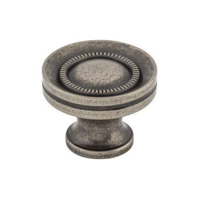 Top Knobs Button Faced Knob 1 1/4" in Pewter Antique