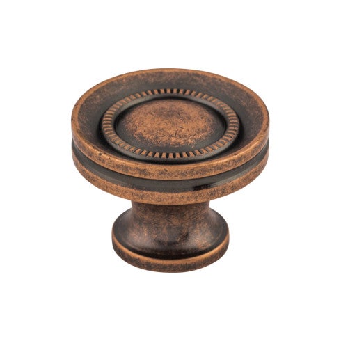 Top Knobs Button Faced Knob 1 1/4" in Antique Copper