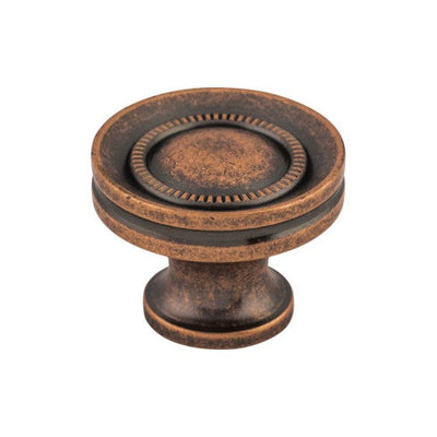 Top Knobs Button Faced Knob 1 1/4" in Antique Copper