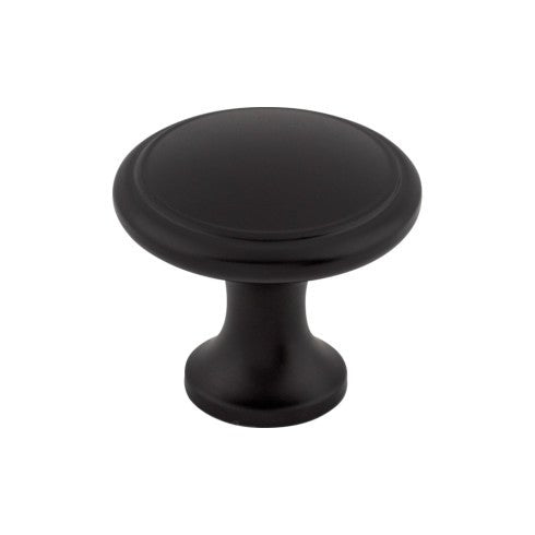 Top Knobs Ringed Knob 1 1/8" in Flat Black
