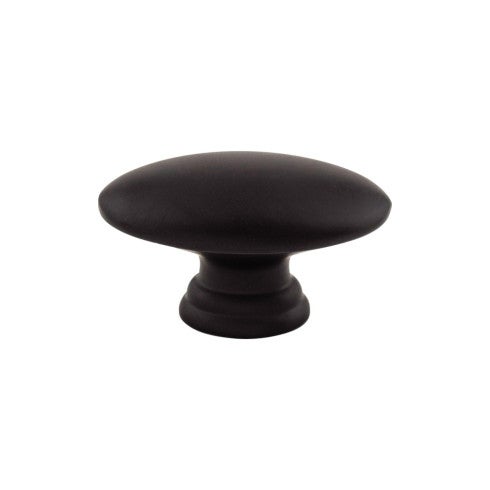 Top Knobs Flat Oval Knob 1 1/2" in Flat Black
