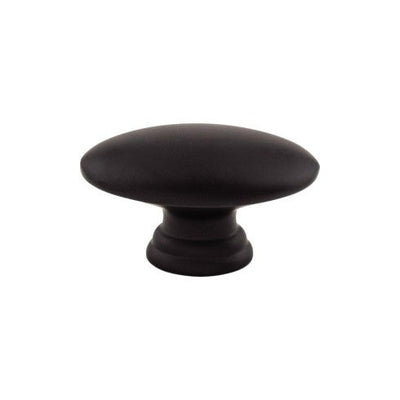 Top Knobs Flat Oval Knob 1 1/2" in Flat Black