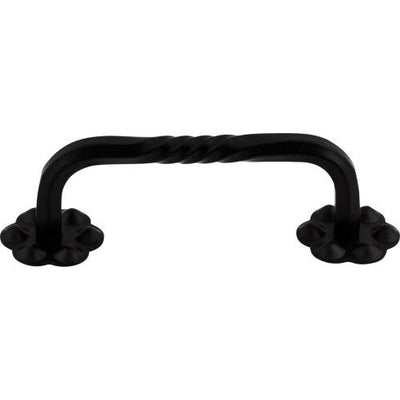 Top Knobs Thin Twist D Pull 3 5/32" c-c in Patina Black