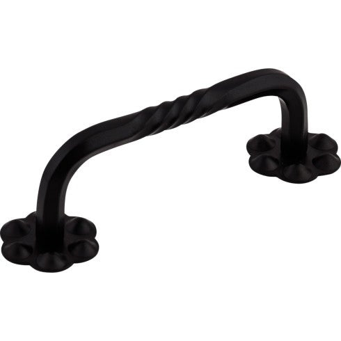 Top Knobs Thin Twist D Pull 3 5/32" c-c in Patina Black