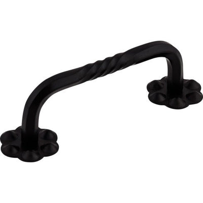 Top Knobs Thin Twist D Pull 3 5/32" c-c in Patina Black