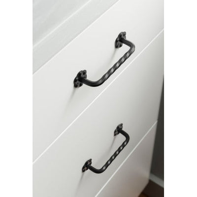 Top Knobs Thin Twist D Pull 3 5/32" c-c in Patina Black