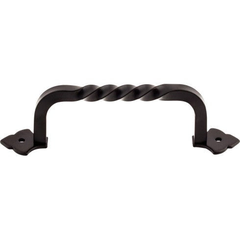 Top Knobs Fixed Norman Crest Pull 4 3/4" c-c in Patina Black