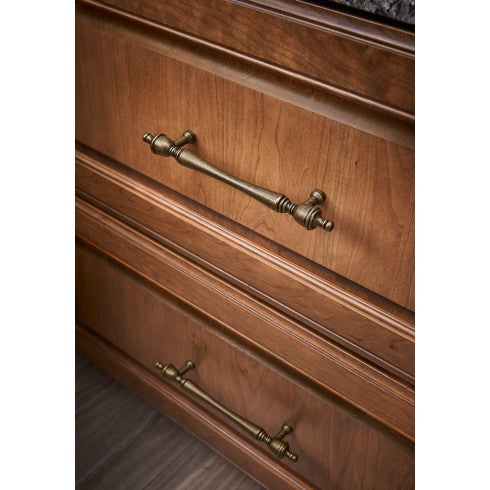 Top Knobs Somerset Finial Pull 7" c-c in Brushed Satin Nickel