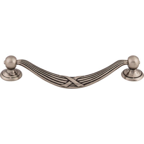 Top Knobs Ribbon & Reed Drop Pull 5 1/16" c-c in Pewter Antique
