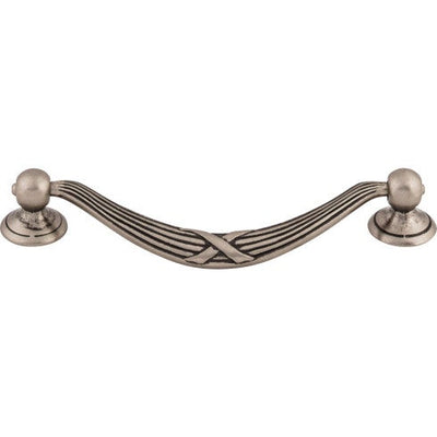 Top Knobs Ribbon & Reed Drop Pull 5 1/16" c-c in Pewter Antique