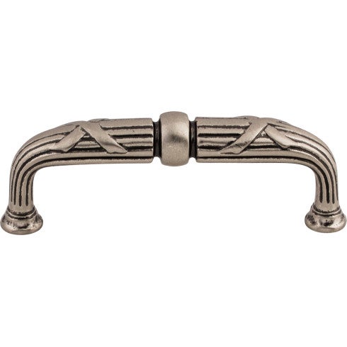 Top Knobs Ribbon & Reed D Pull 3 3/4" c-c in Pewter Antique