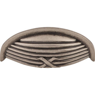 Top Knobs Ribbon & Reed Cup Pull 3" c-c in Pewter Antique