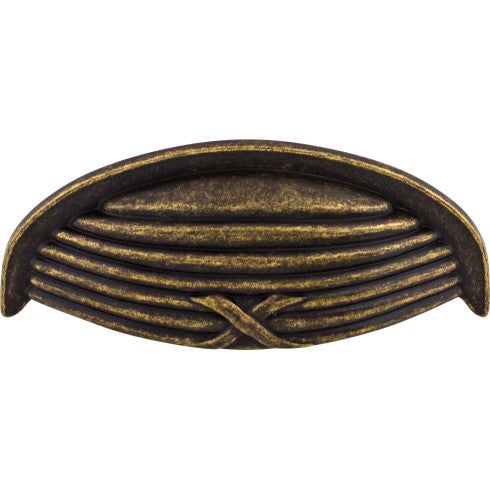 Top Knobs Ribbon & Reed Cup Pull 3" c-c in German Bronze