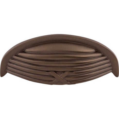 Top Knobs Ribbon & Reed Cup Pull 3" c-c in Oil Rubbed Bronze