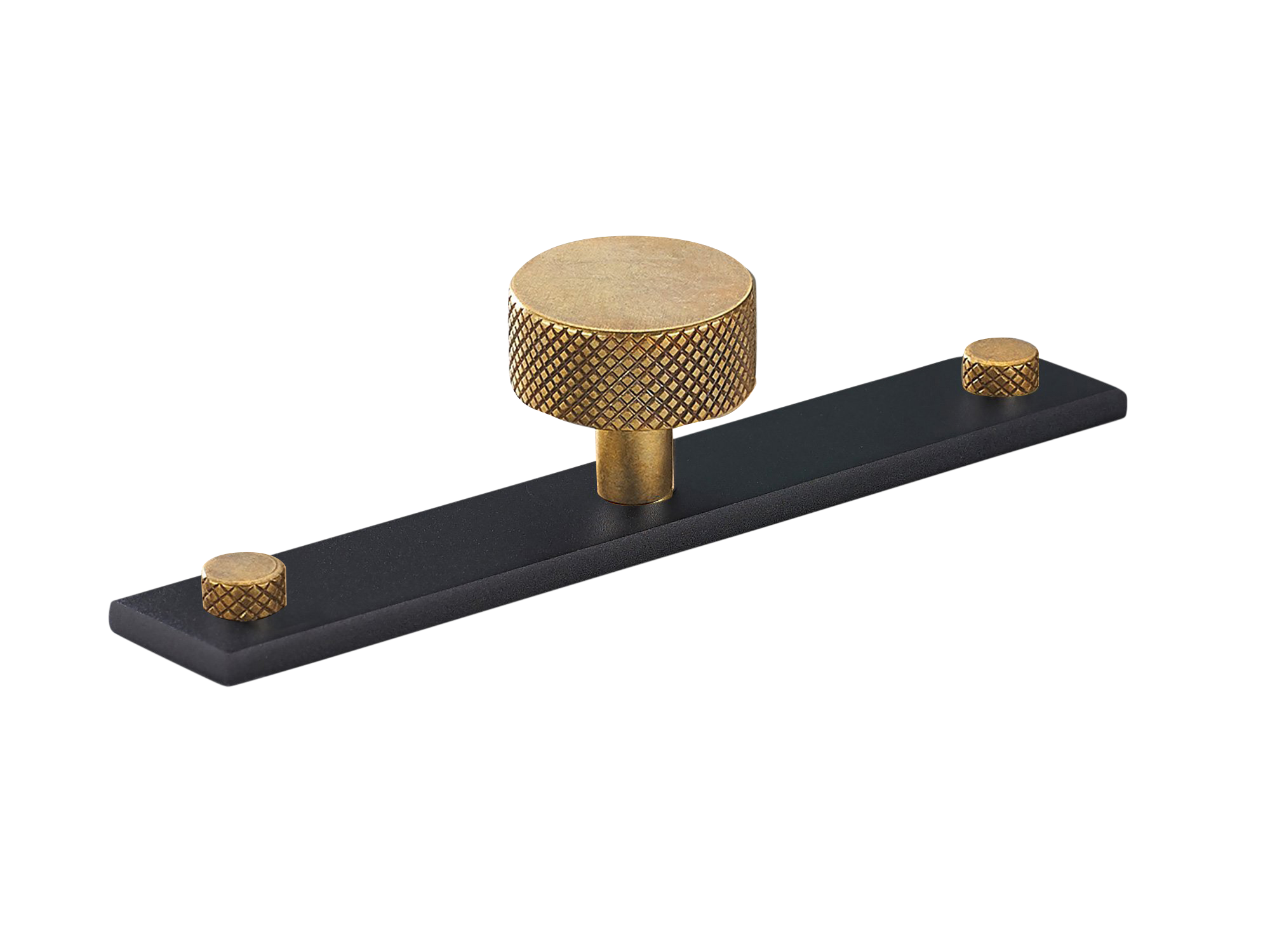 Armac Martin MIX Diamond Knurled Cabinet Knob & Backplate - Mixed Finish