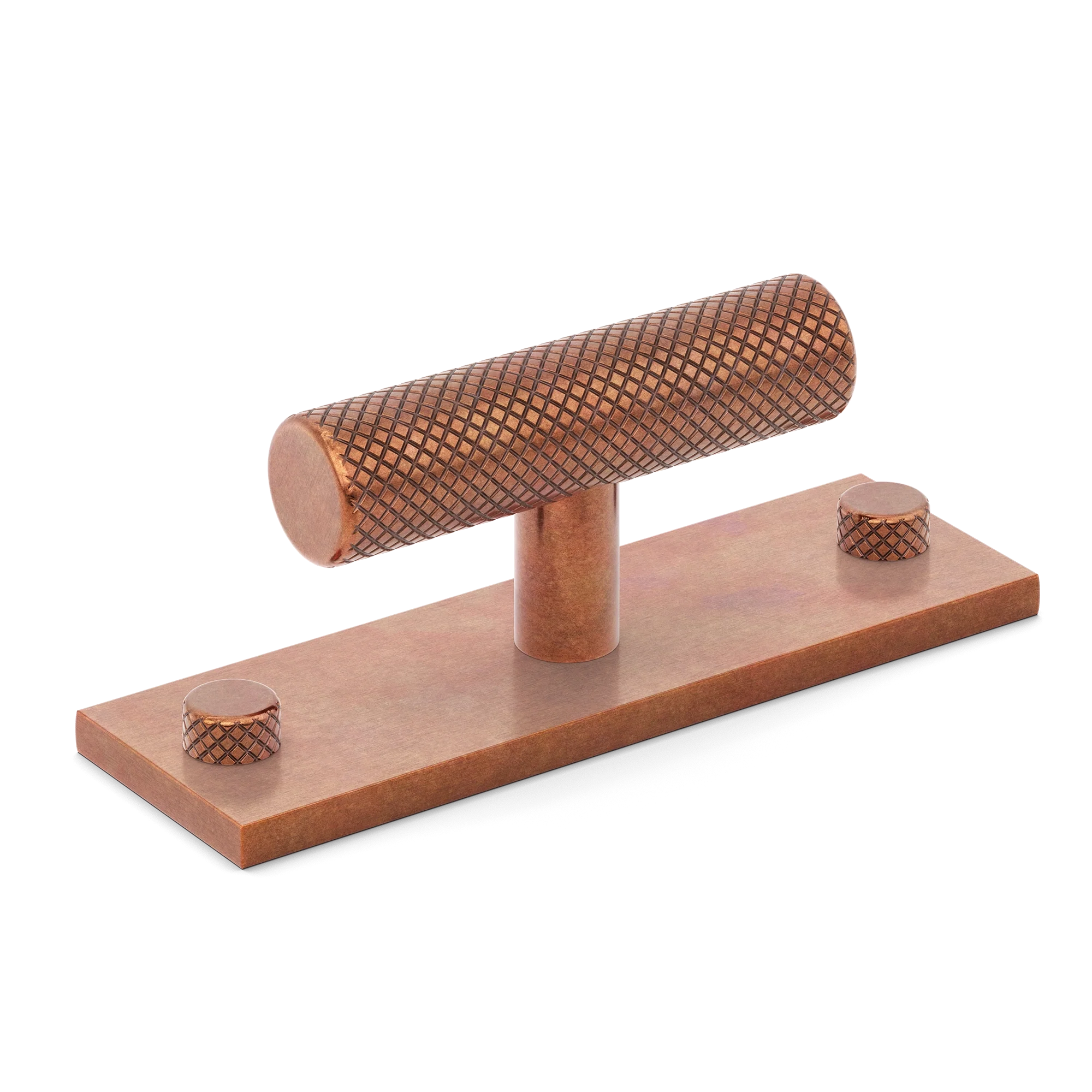 Armac Martin MIX Diamond Knurled T-bar Handle & Backplate in 65mm / Aged Copper