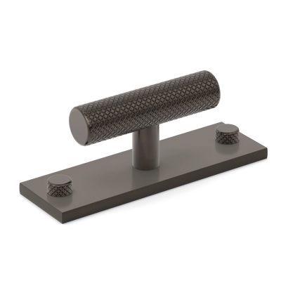 Armac Martin MIX Diamond Knurled T-bar Handle & Backplate in 65mm / Dark Bronze