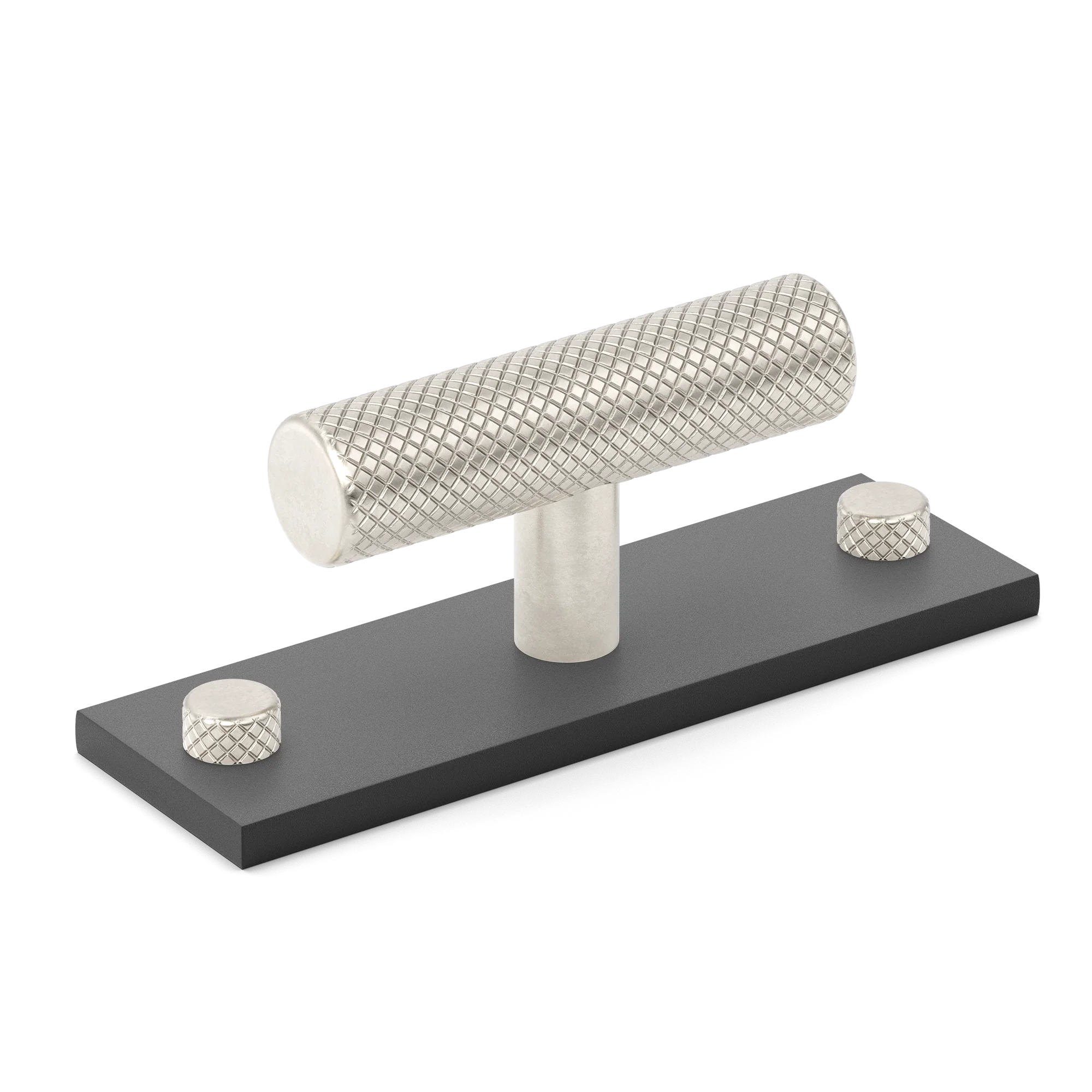 Armac Martin MIX Diamond Knurled T-bar Handle & Backplate - Mixed Finish in 65mm
