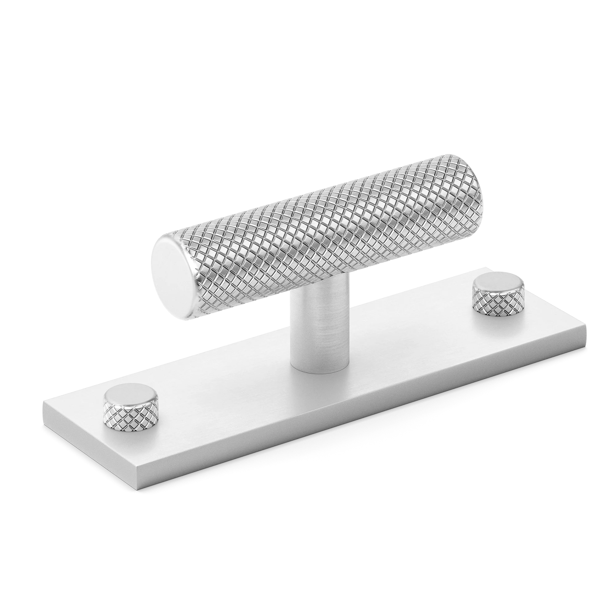 Armac Martin MIX Diamond Knurled T-bar Handle & Backplate in 65mm / Satin Chrome Plate