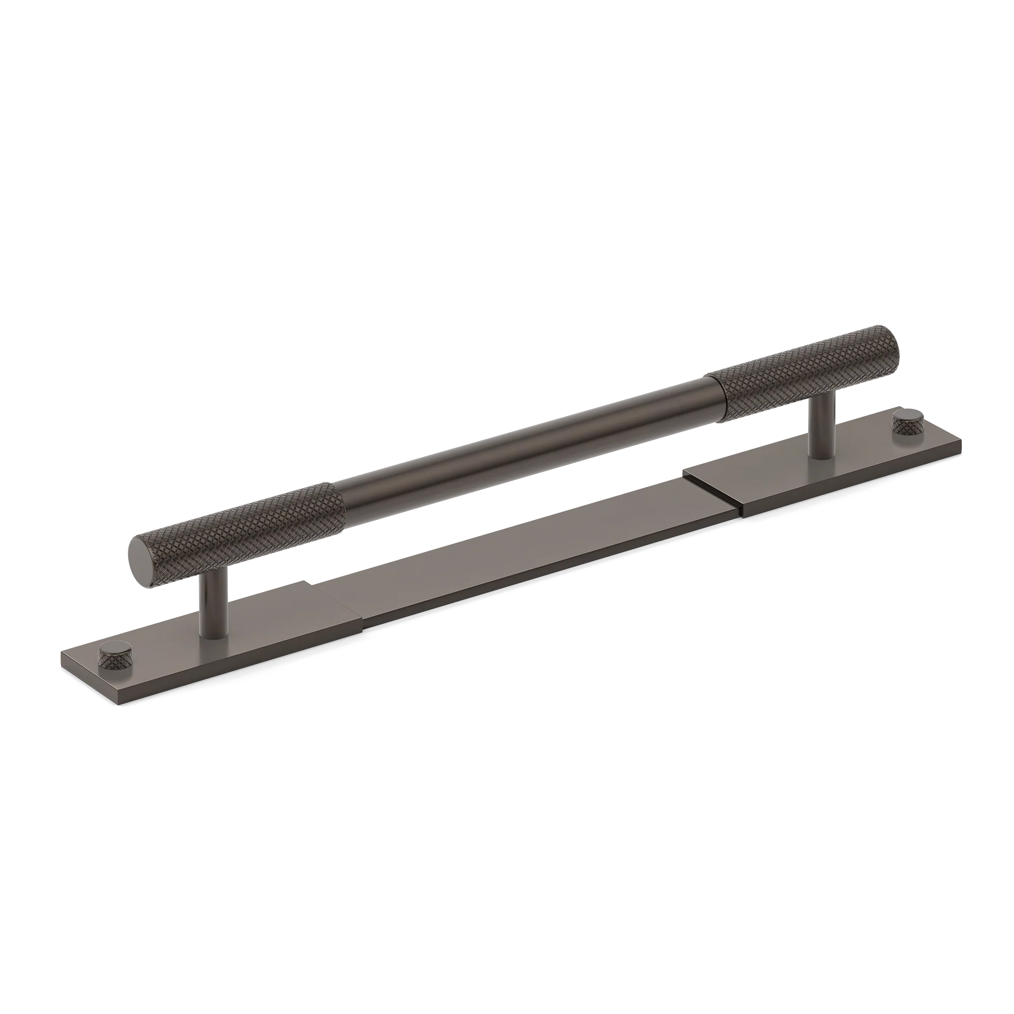 Armac Martin MIX Diamond Knurled Pull Handle & Backplate in 128mm / Dark Bronze