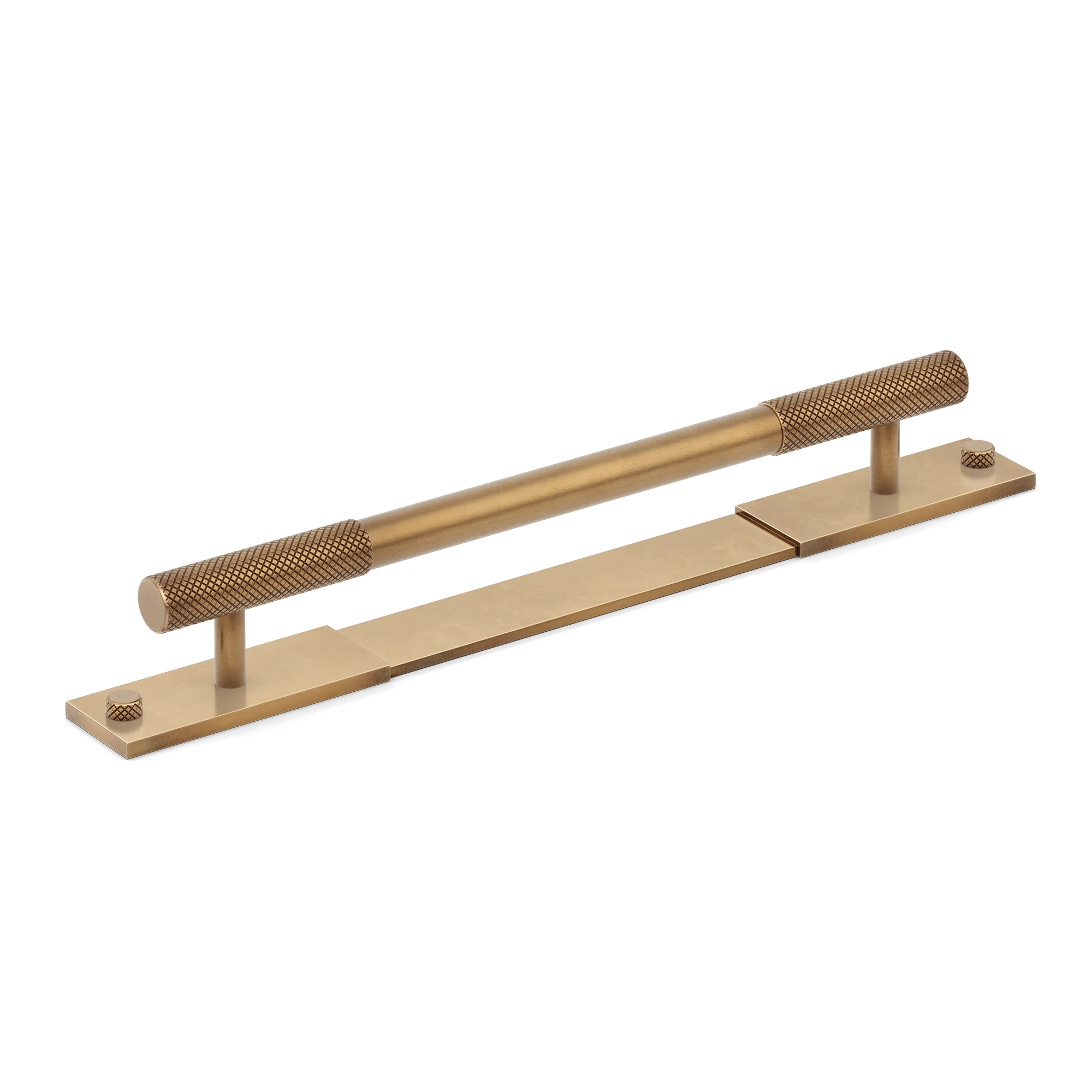 Armac Martin MIX Diamond Knurled Pull Handle & Backplate in 128mm / Fine English Antique