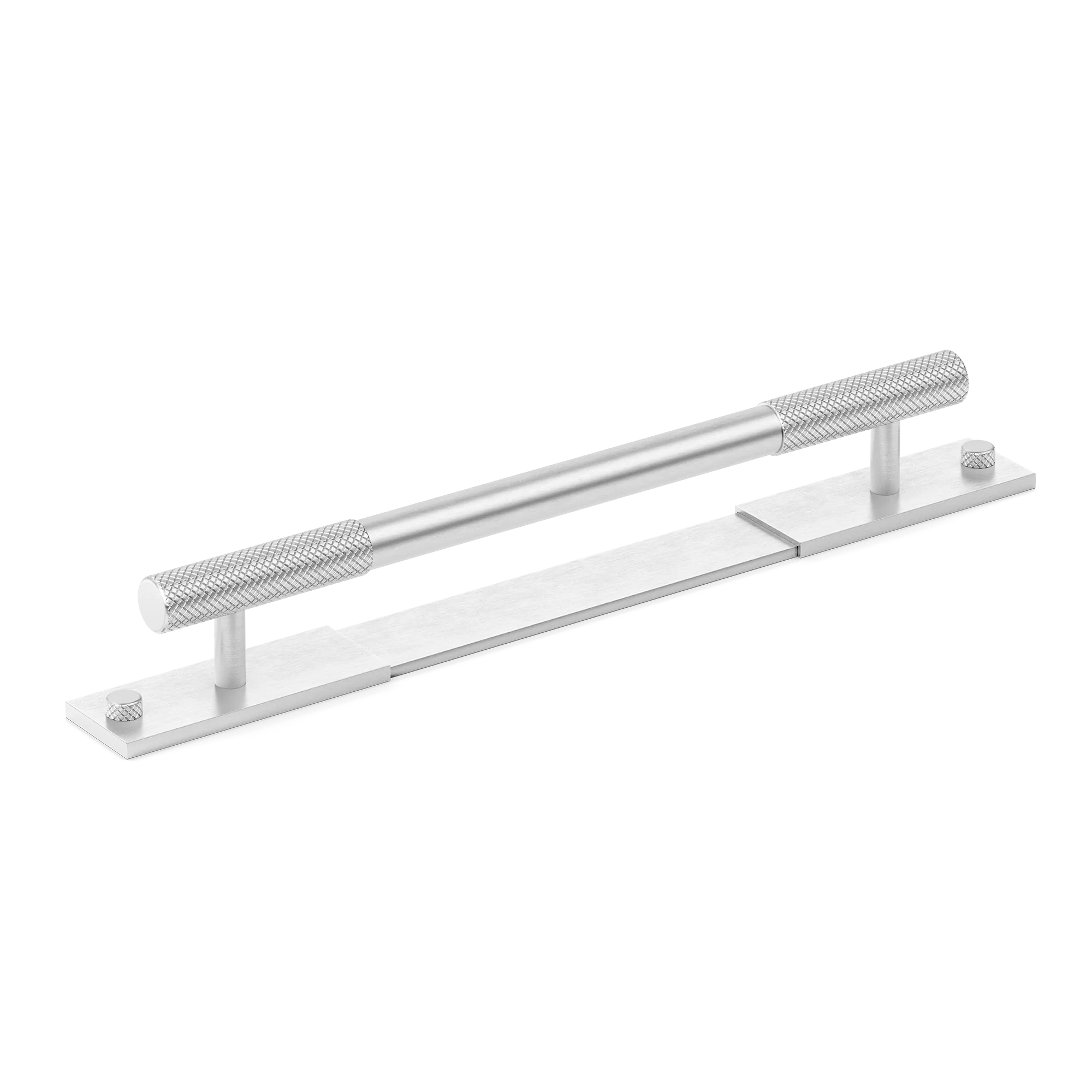 Armac Martin MIX Diamond Knurled Pull Handle & Backplate in 128mm / Satin Chrome Plate