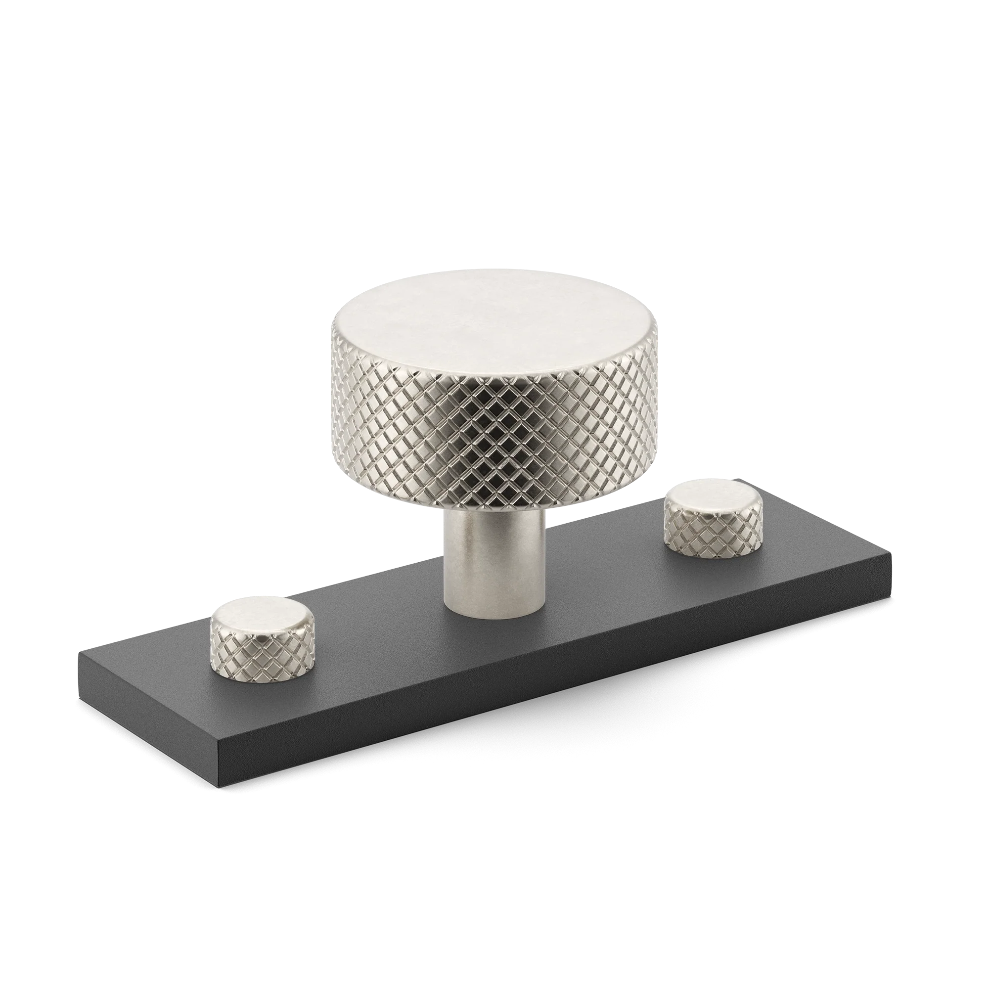 Armac Martin MIX Diamond Knurled Cabinet Knob & Backplate - Mixed Finish in 54mm