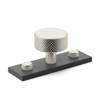 Armac Martin MIX Diamond Knurled Cabinet Knob & Backplate - Mixed Finish in 54mm