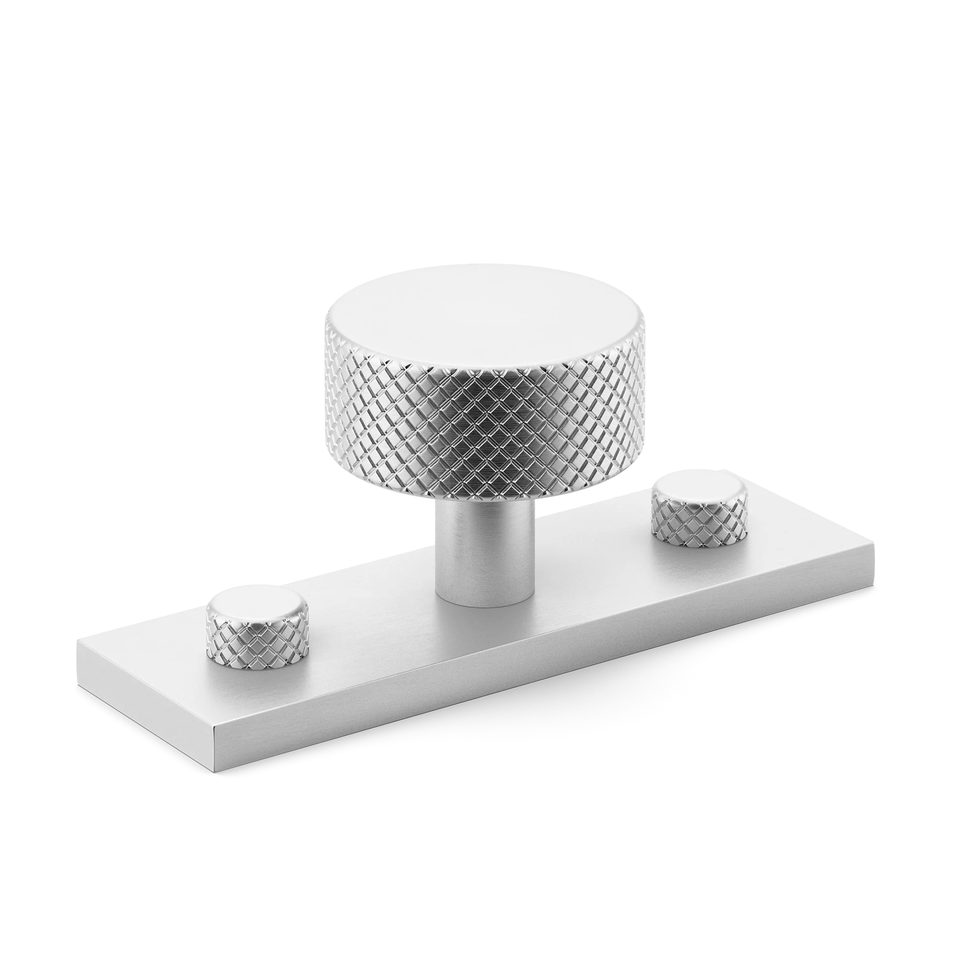 Armac Martin MIX Diamond Knurled Cabinet Knob & Backplate in 54mm / Satin Chrome Plate
