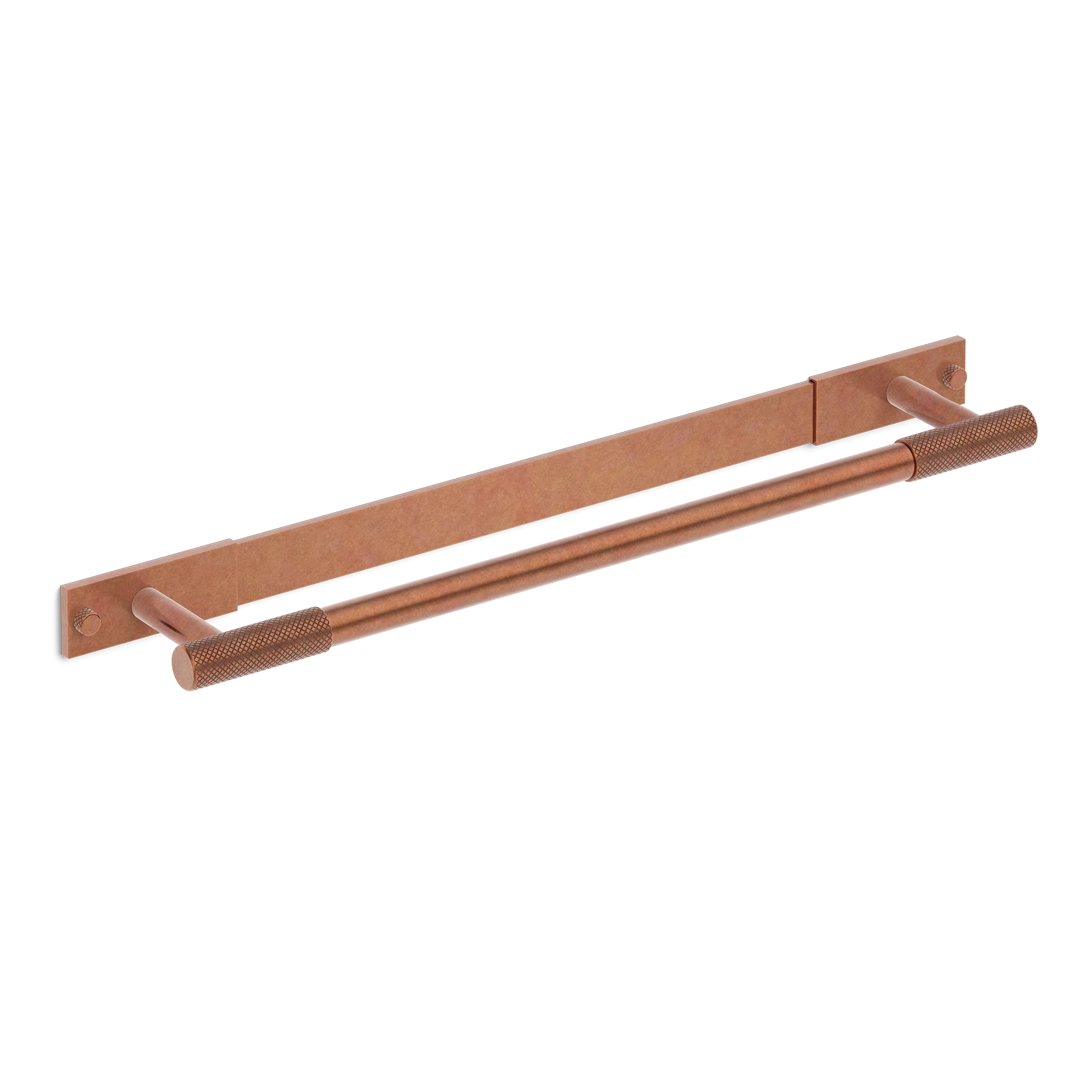 Armac Martin MIX Diamond Knurled Bath Towel Rail & Backplate in 450mm / Aged Copper