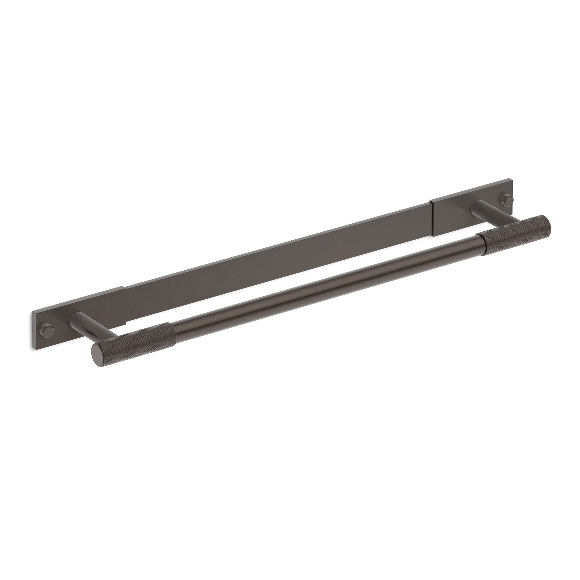 Armac Martin MIX Diamond Knurled Bath Towel Rail & Backplate in 450mm / Dark Bronze